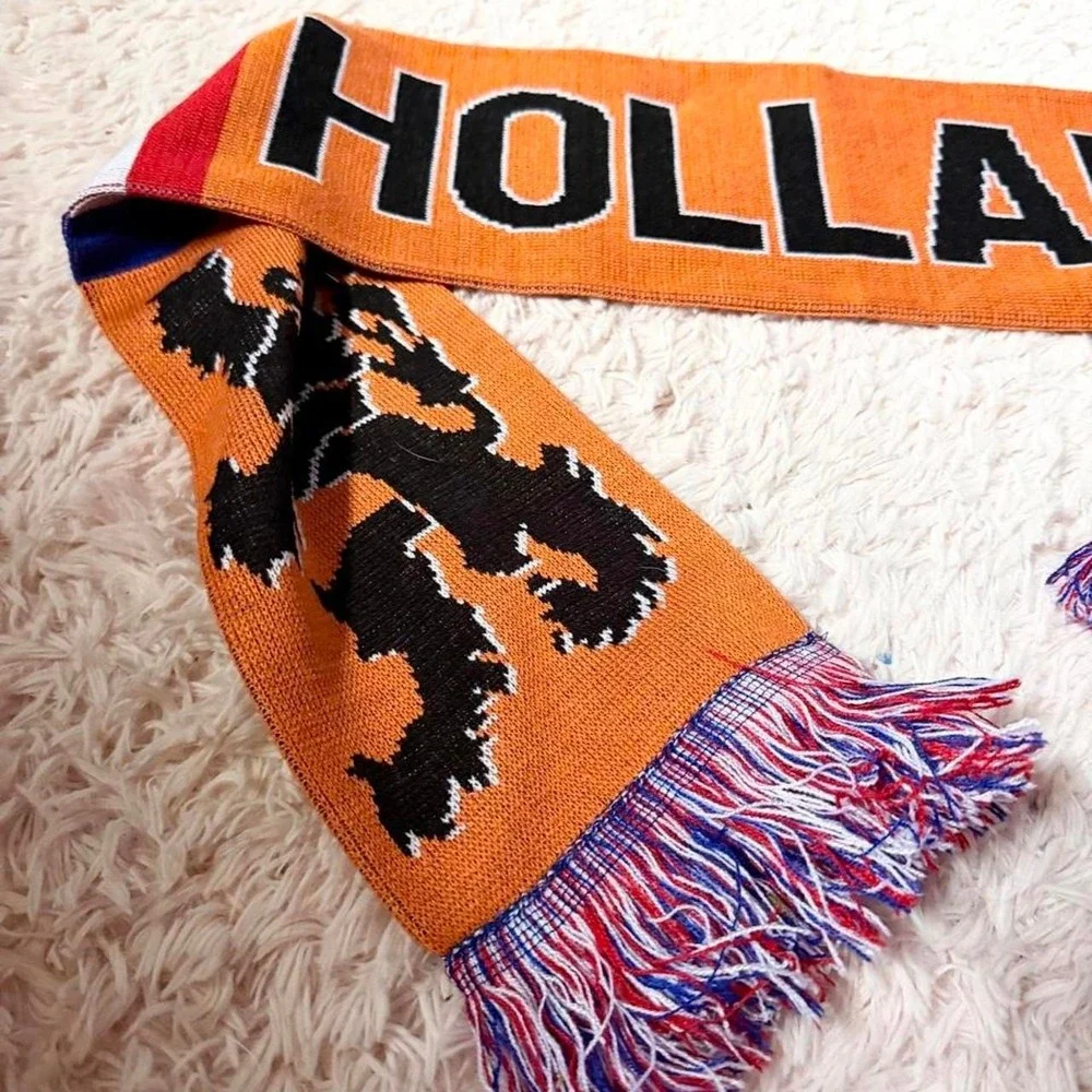 Holland Netherlands Classic National Football Soccer Sportswear Fan Fringe Scarf